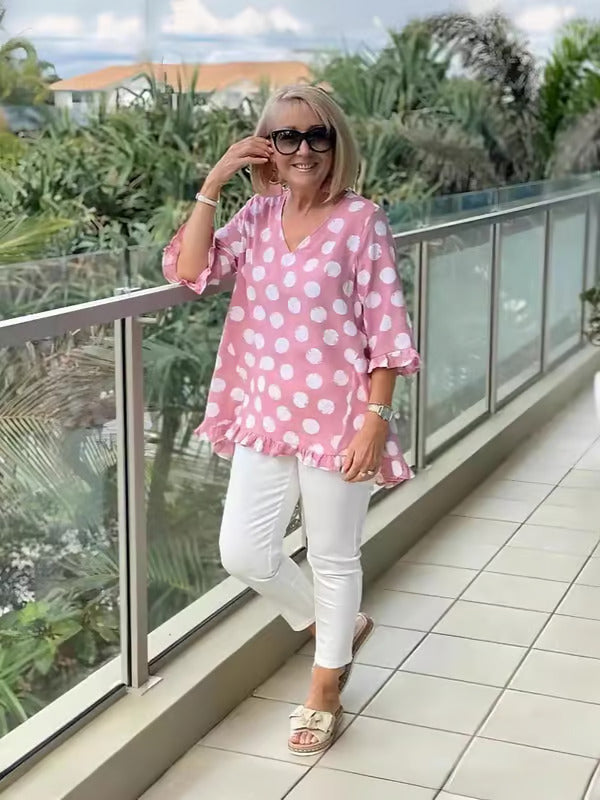 Chloe™ - Stylische V-Ausschnitt Bluse