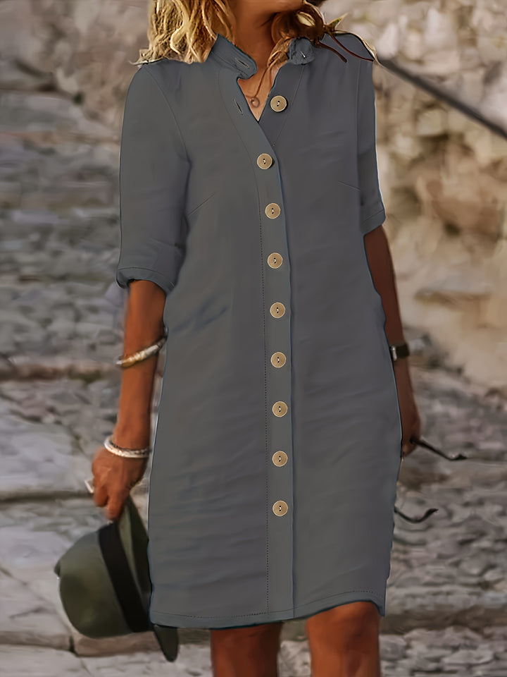 Hannah™ - Lässiges Kleid mit Knopfleiste