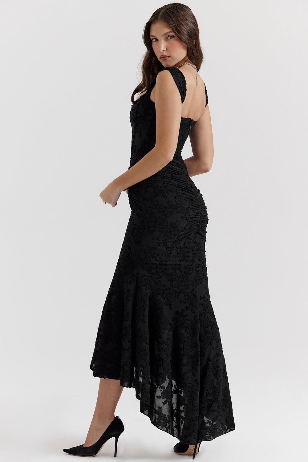 Boheme - Ärmelloses Raffung Bodycon Abendkleid