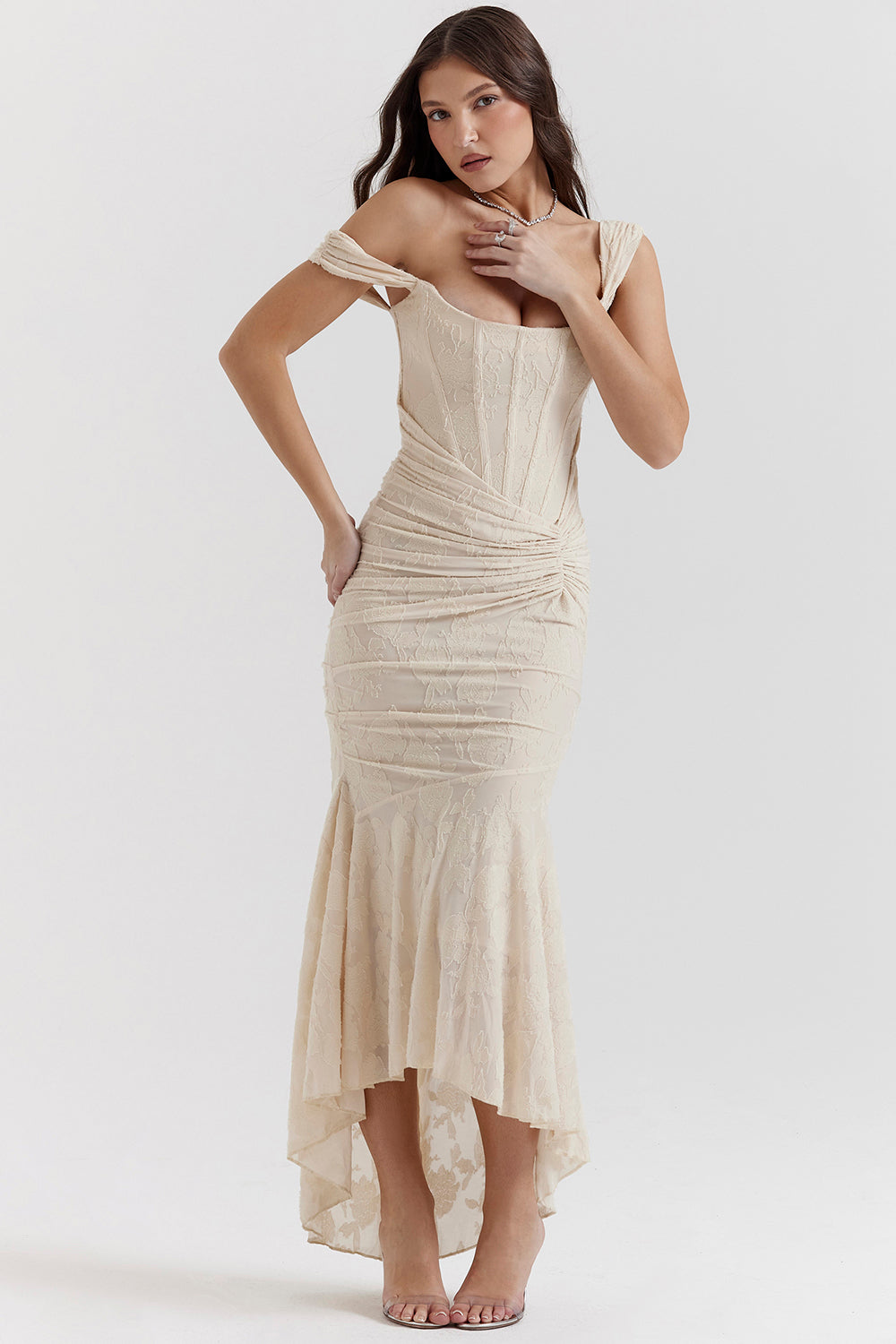 Boheme - Ärmelloses Raffung Bodycon Abendkleid