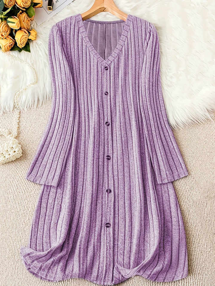 Madelyn™ - Zeitloses Plus-Size Rippknopfkleid