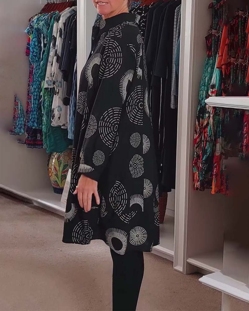 Marlene™ - Lässiges Kleid mit geometrischem Druck