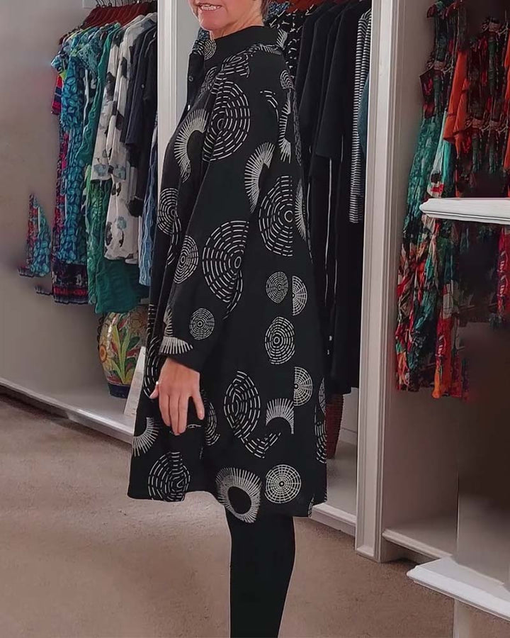 Marlene™ - Lässiges Kleid mit geometrischem Druck