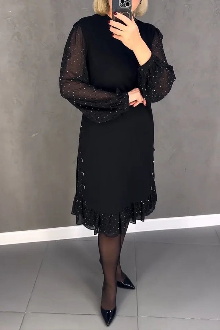 Niklas - Damen Kleid Mit Rundhalsausschnitt Und Fester Farbe