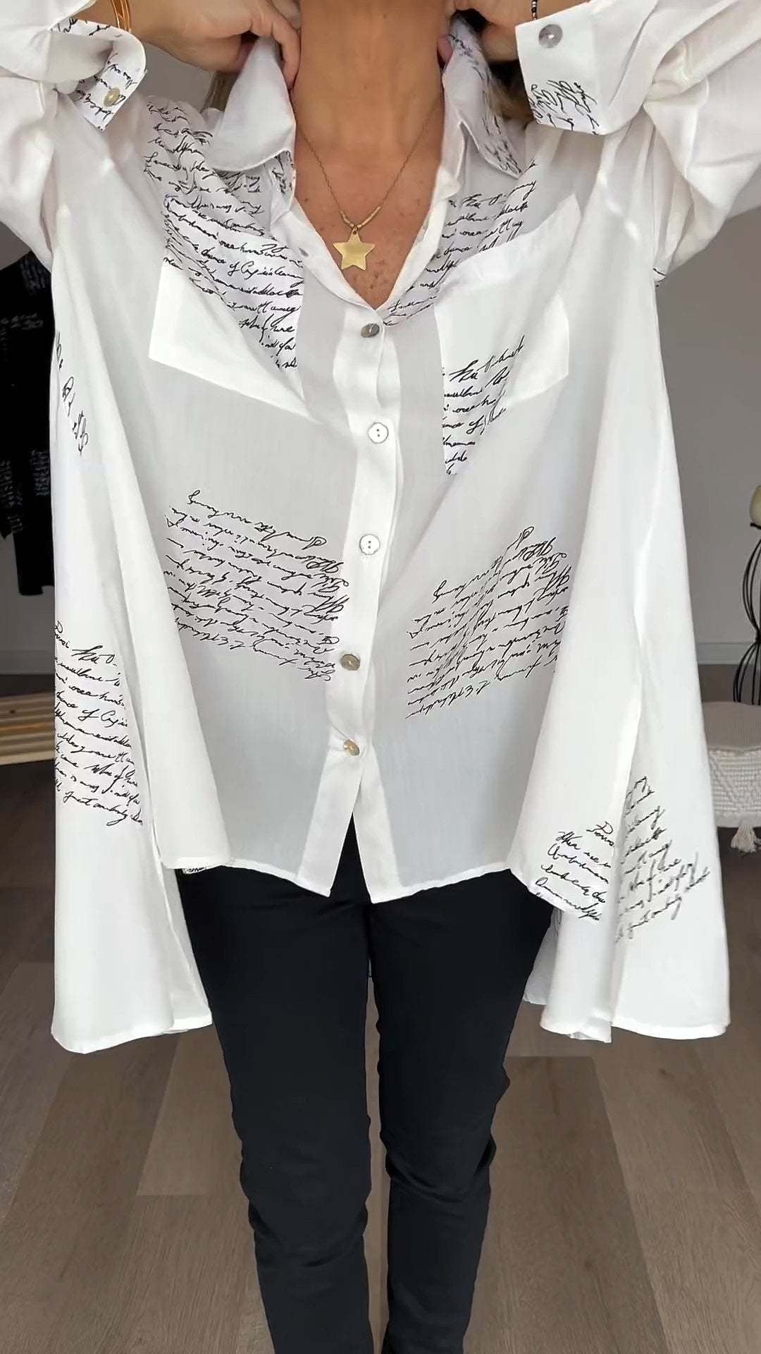 Callista™ - Handgeschriebenes Button-Up Hemd