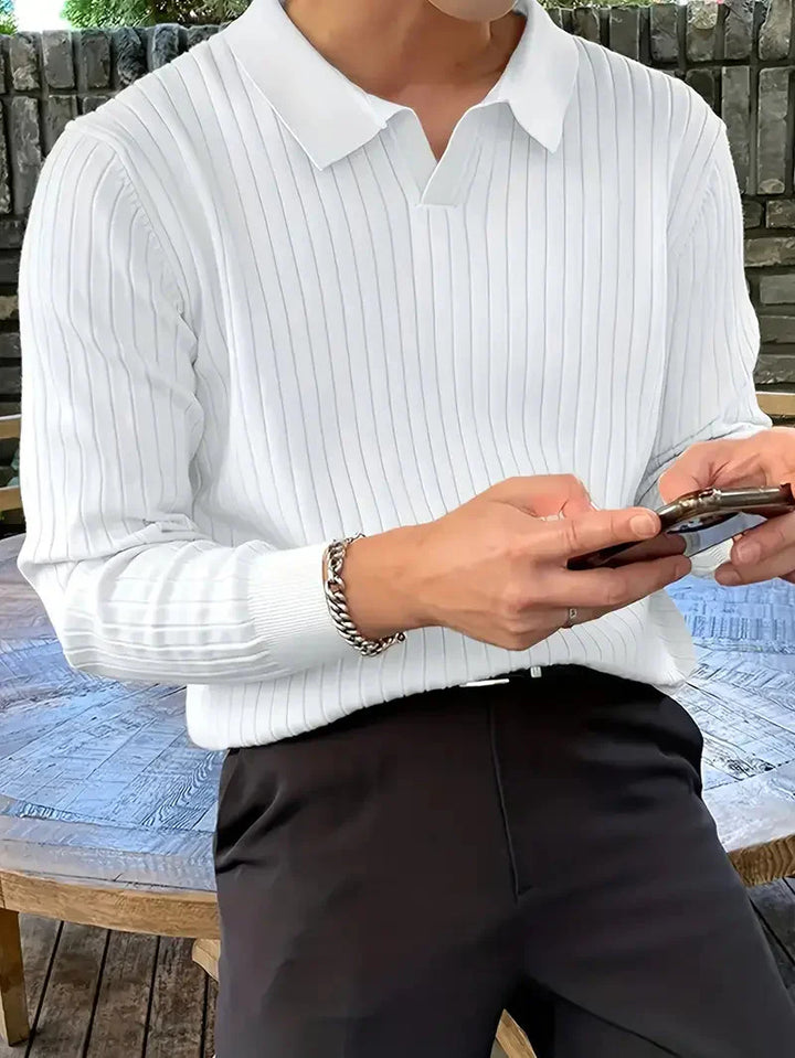 Brit & Boho™️ | Geripptes Strickpullover-Shirt