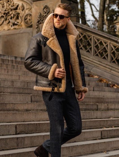 Enzo™ - Lammfell-Lederjacke