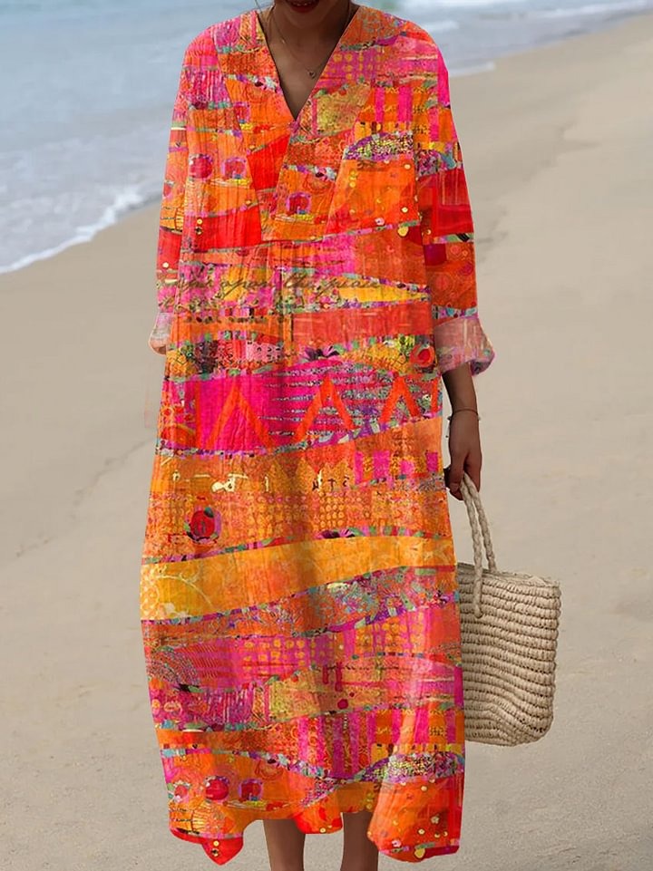 Heidi™ – Vintage Kunstdruck Casual Baumwolle und Leinen