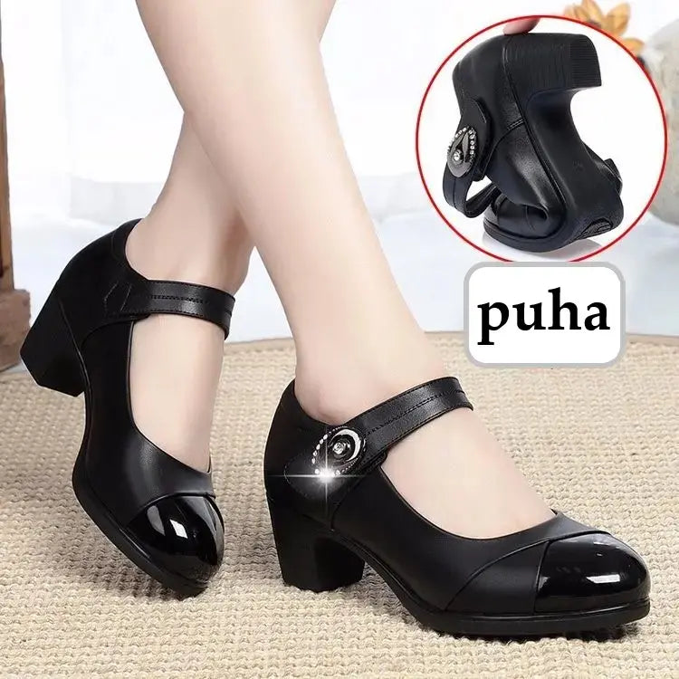 Millie™ - Damen Schuhe mit runder Spitze aus Leder