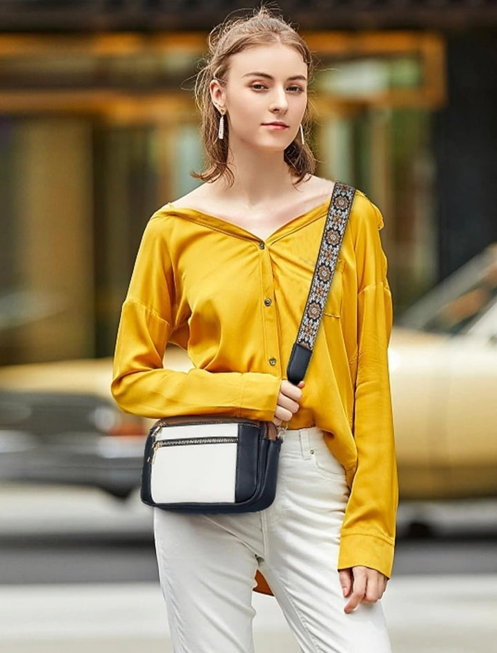 Erikka | Elegante Umhängetasche mit gemustertem verstellbarem Tragegurt