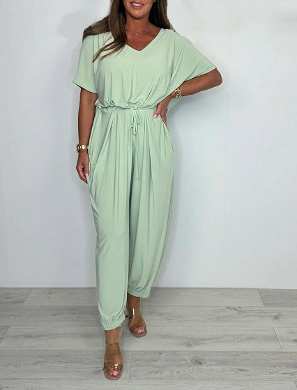 Cora™ - V-Ausschnitt Bindeträger Jumpsuit