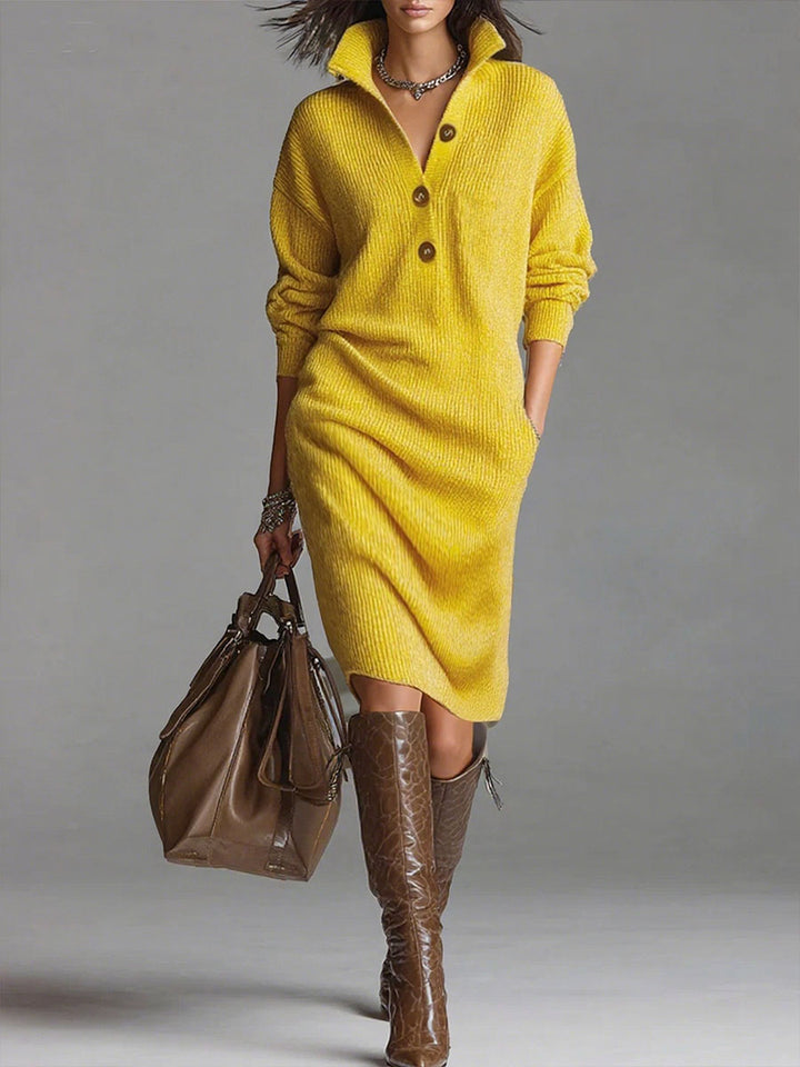 Grace™ - Langes Casual-Kleid mit langen Ärmeln