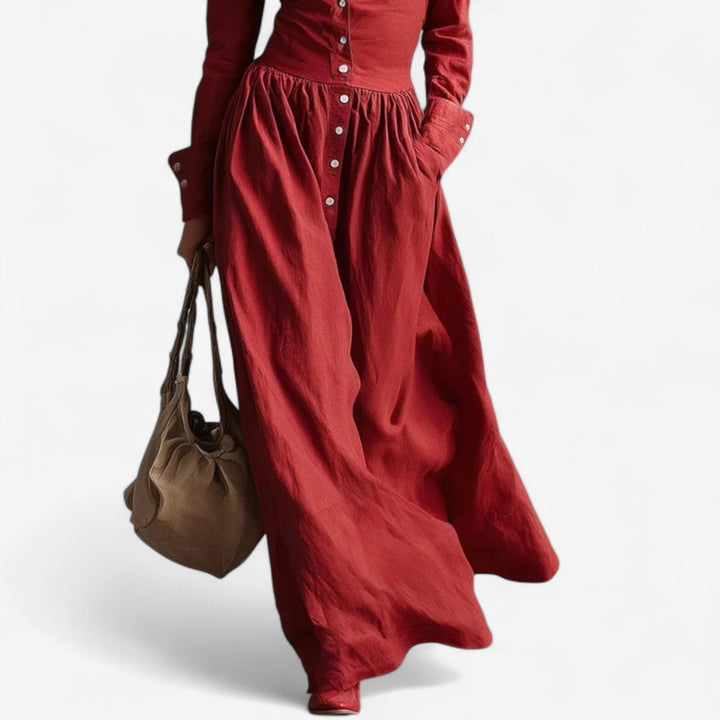 Janine™ Elegantes Knopfkleid