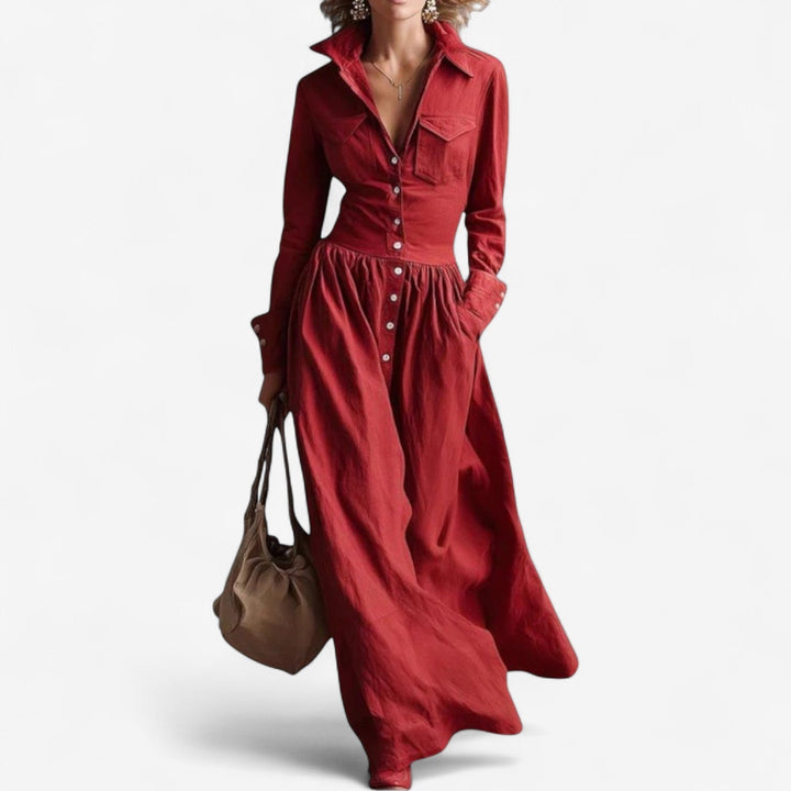 Janine™ Elegantes Knopfkleid