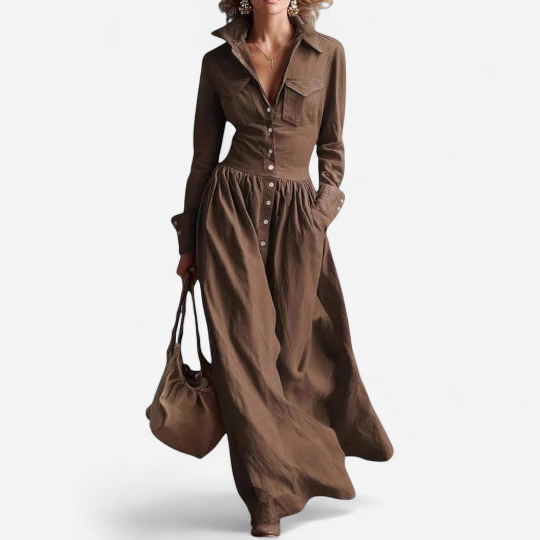 Janine™ Elegantes Knopfkleid