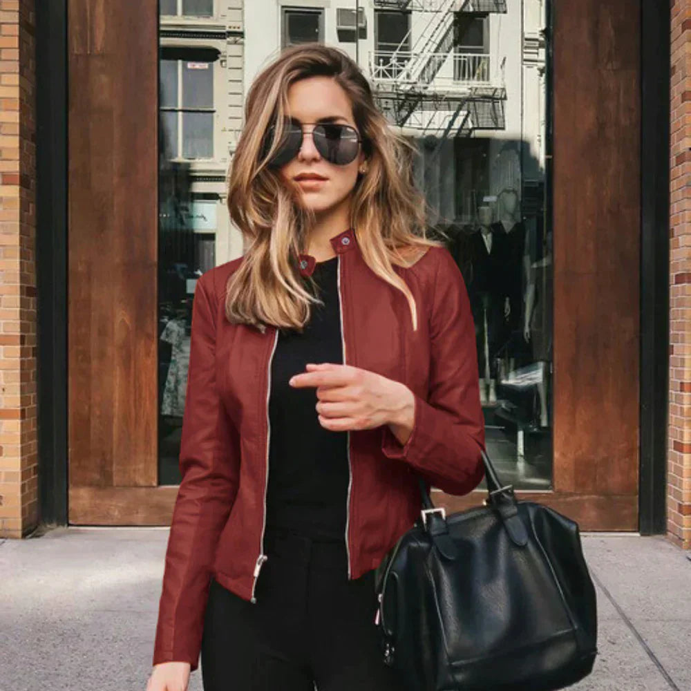 Abigail™ - Elegante Italienische Lederjacke