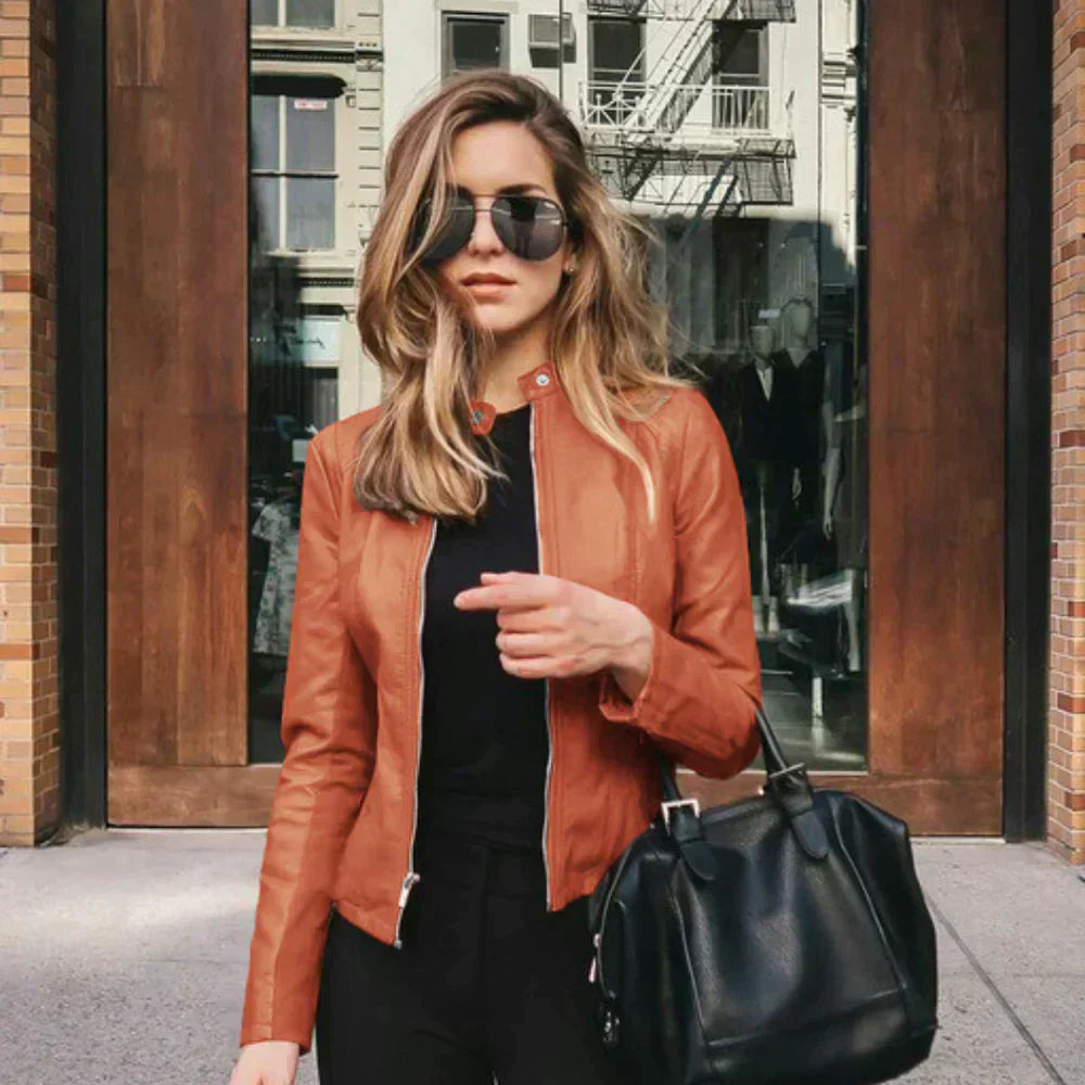 Abigail™ - Elegante Italienische Lederjacke