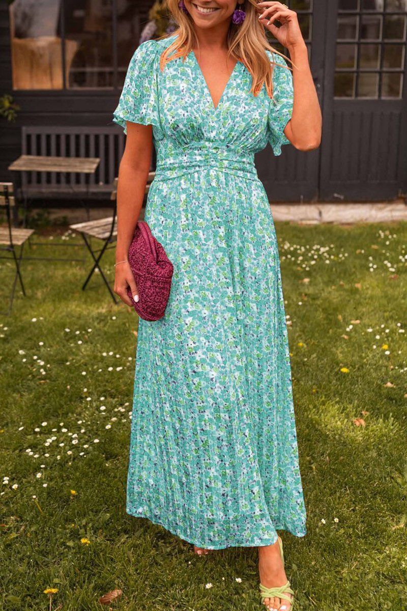 Pauline – Langes Kleid mit Blumenmuster