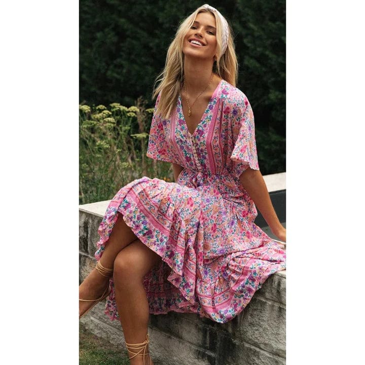 Juul™ Landhaus Ibiza Stil Kleid Lang
