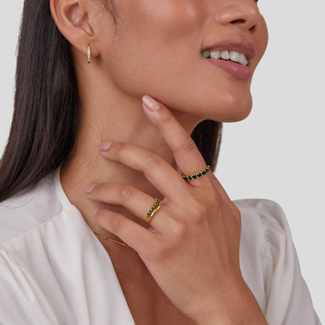 Carmen - Geschichteter Ring in smaragdgrün