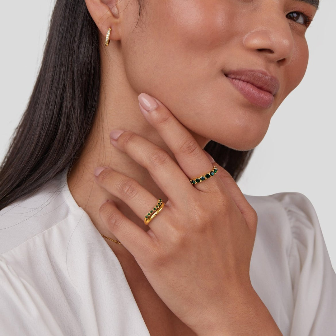 Carmen - Geschichteter Ring in smaragdgrün