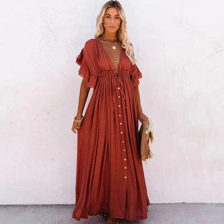Julie™ - Rote Lange Strandkleid