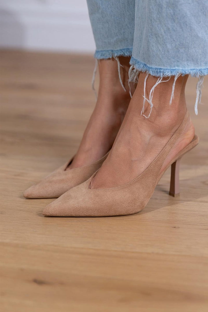 SUEDE SLINGBACK-ABSATZSCHUHE