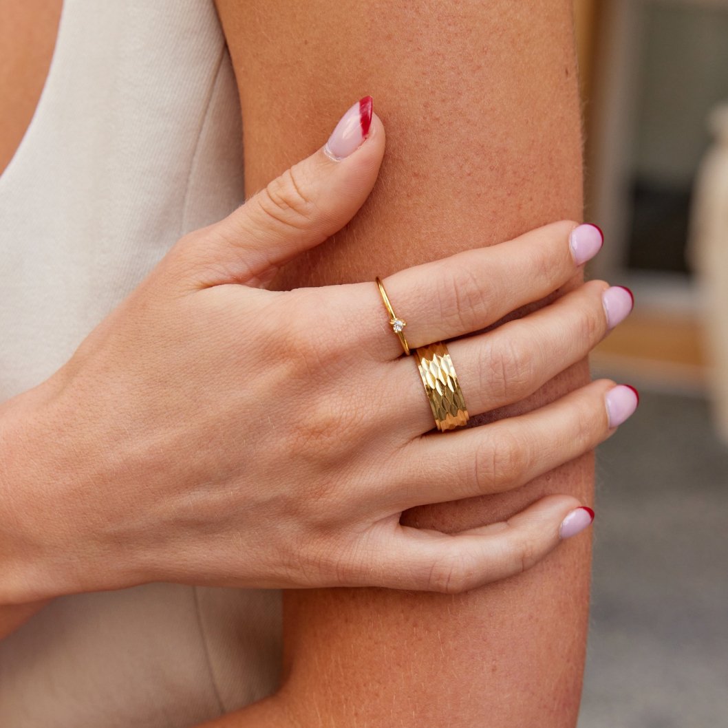 Jimena - Herzring aus Glas