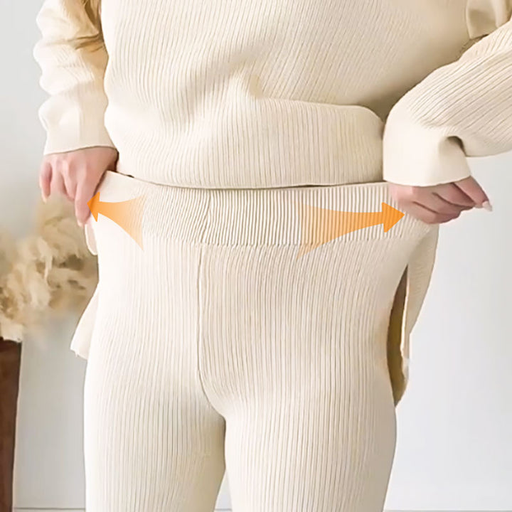 Rosalie - Lässiges Zweiteiler-Set mit V-Ausschnitt und Schlitz