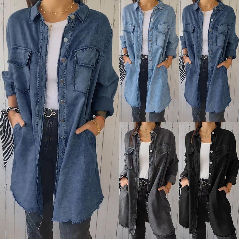 Deandra™ - Übergroßes Denim-Hemd