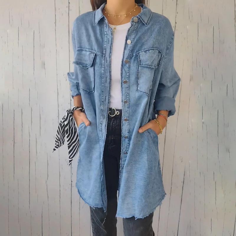 Deandra™ - Übergroßes Denim-Hemd
