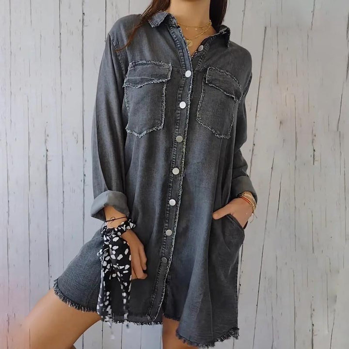 Deandra™ - Übergroßes Denim-Hemd