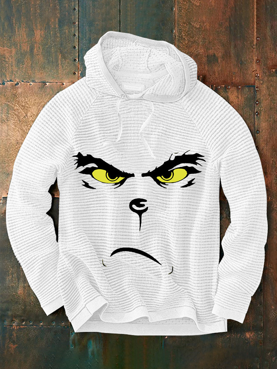 Lustiger klassischer Weihnachtscharakter-Druck Freizeit-Hoodie für Herren