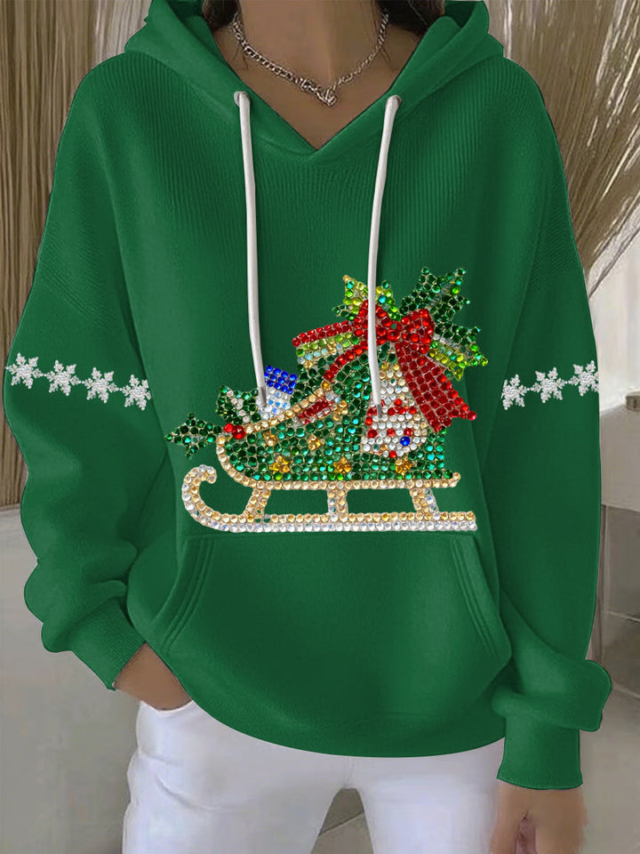 Damen Weihnachtsdruck Freizeit Hoodie