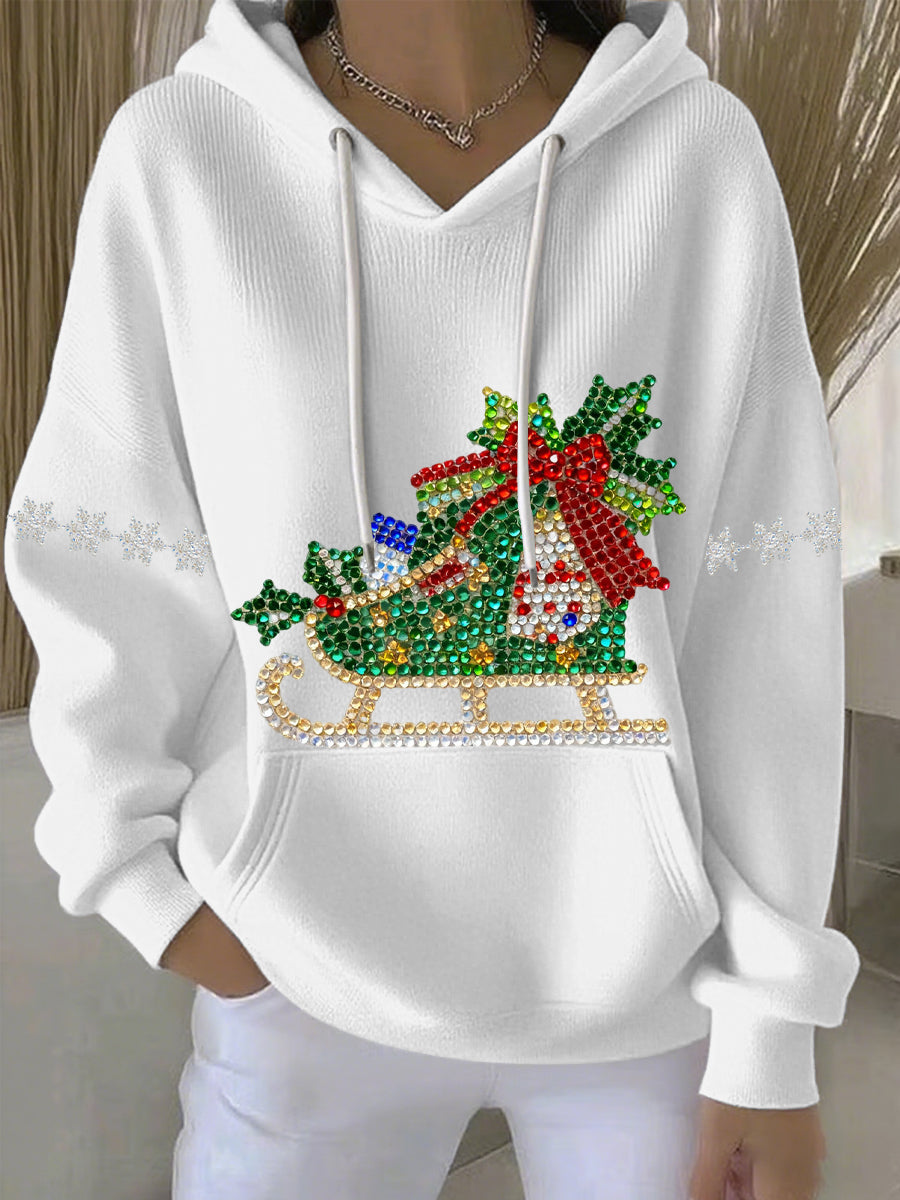 Damen Weihnachtsdruck Freizeit Hoodie