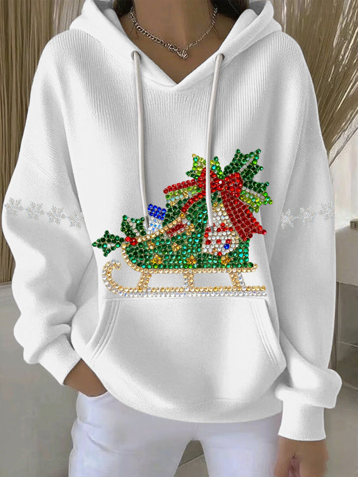Damen Weihnachtsdruck Freizeit Hoodie