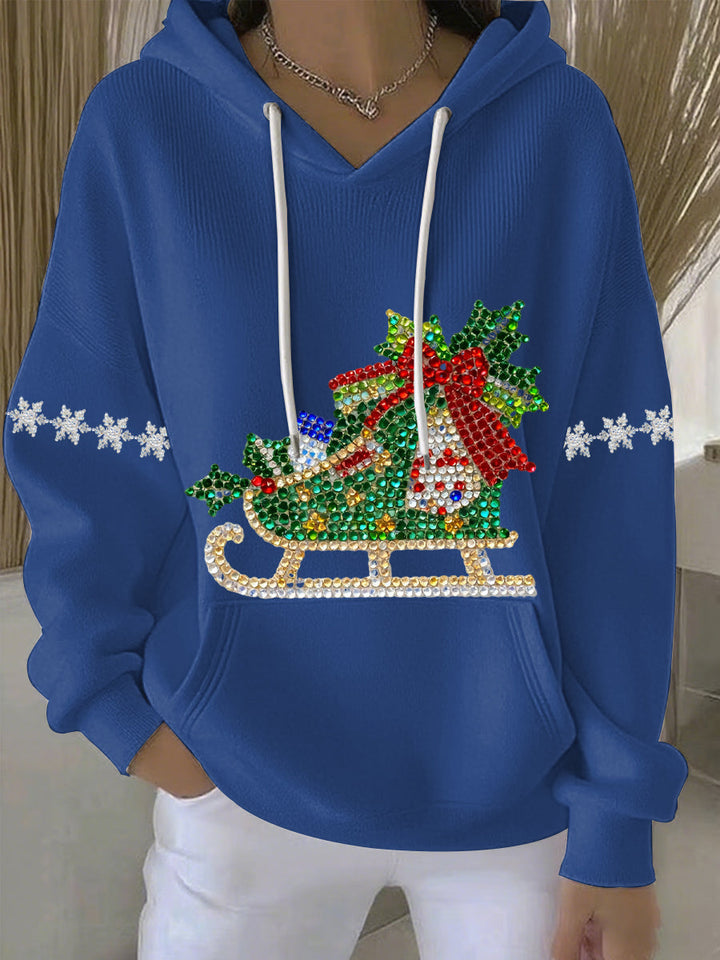 Damen Weihnachtsdruck Freizeit Hoodie