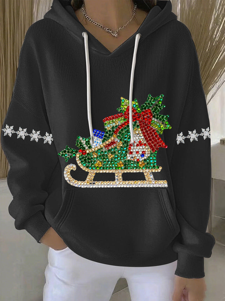 Damen Weihnachtsdruck Freizeit Hoodie