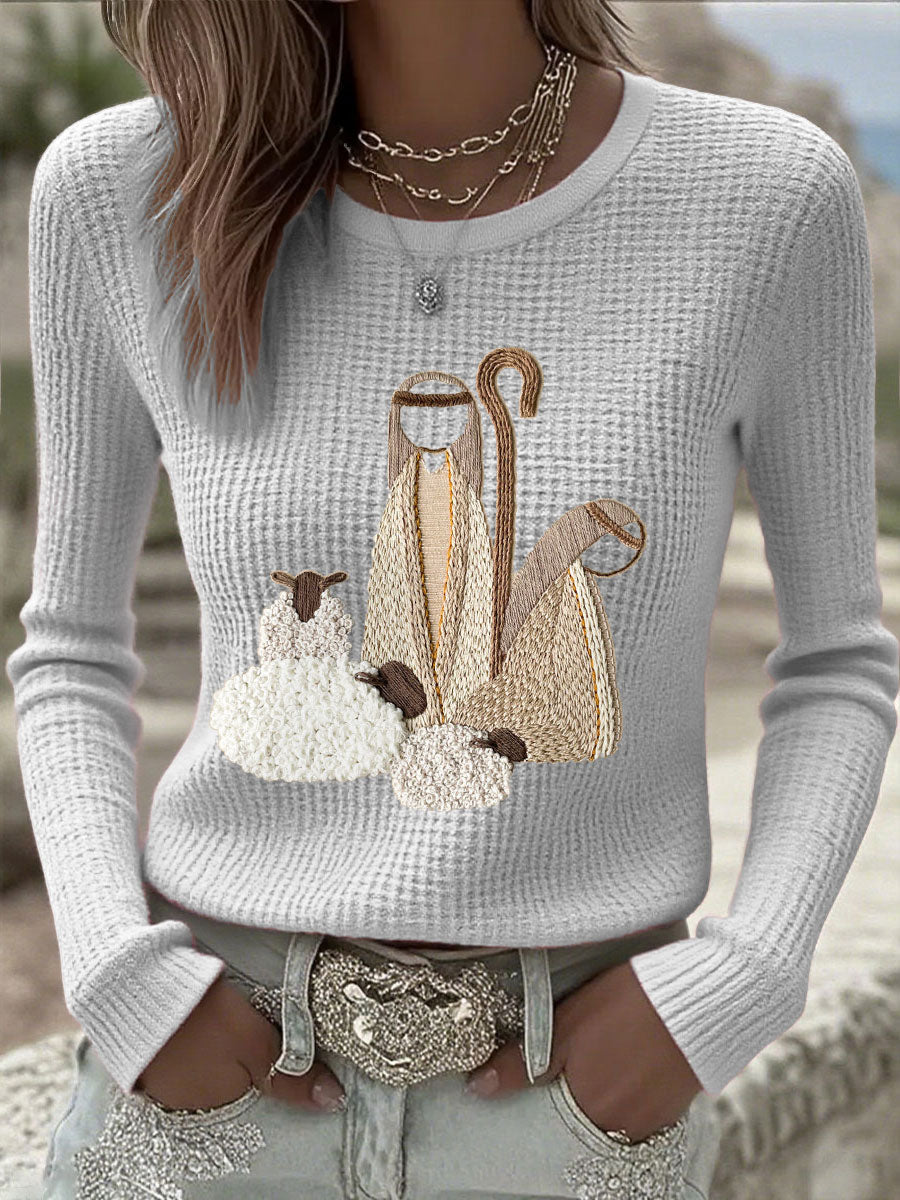 Damen Weihnachts Jesus Krippe Tops