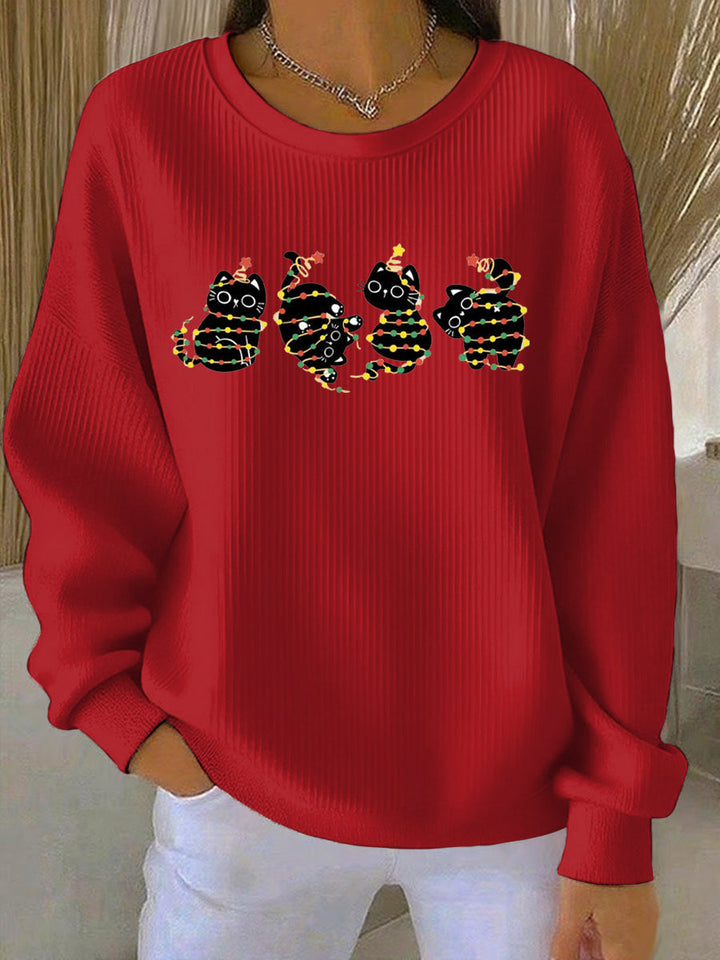 Damen Weihnachtsdruck Freizeit Sweatshirt