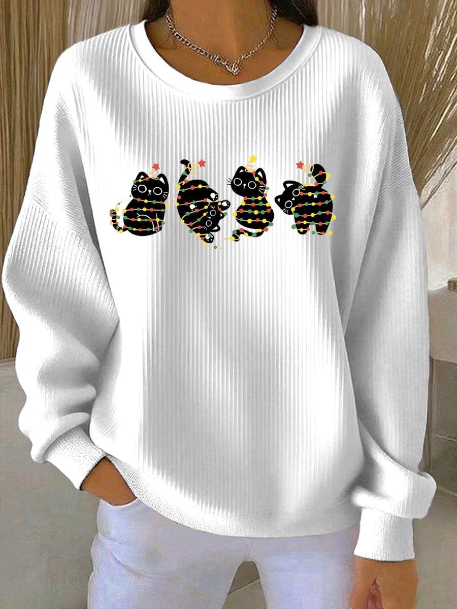 Damen Weihnachtsdruck Freizeit Sweatshirt