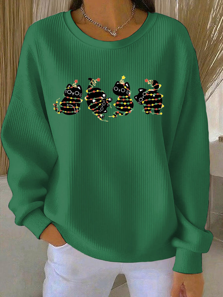Damen Weihnachtsdruck Freizeit Sweatshirt