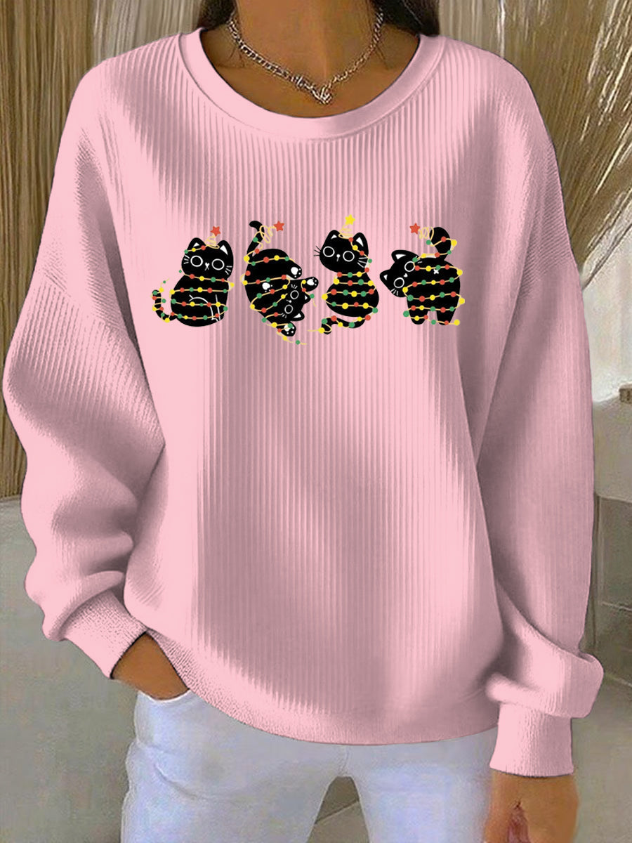 Damen Weihnachtsdruck Freizeit Sweatshirt