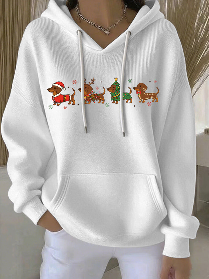 Damen Weihnachtlicher Druck Freizeit Hoodie