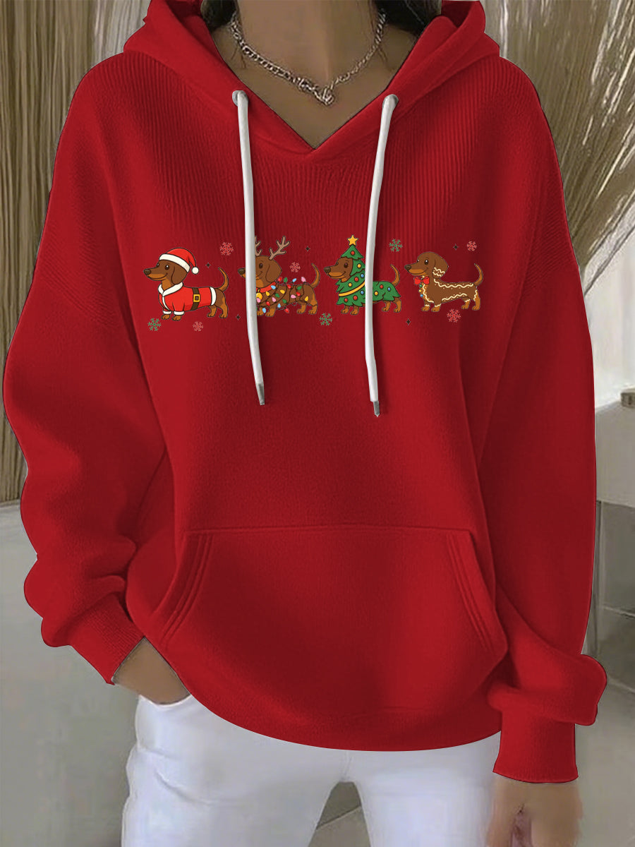 Damen Weihnachtlicher Druck Freizeit Hoodie