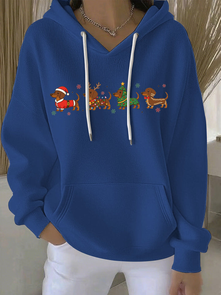 Damen Weihnachtlicher Druck Freizeit Hoodie