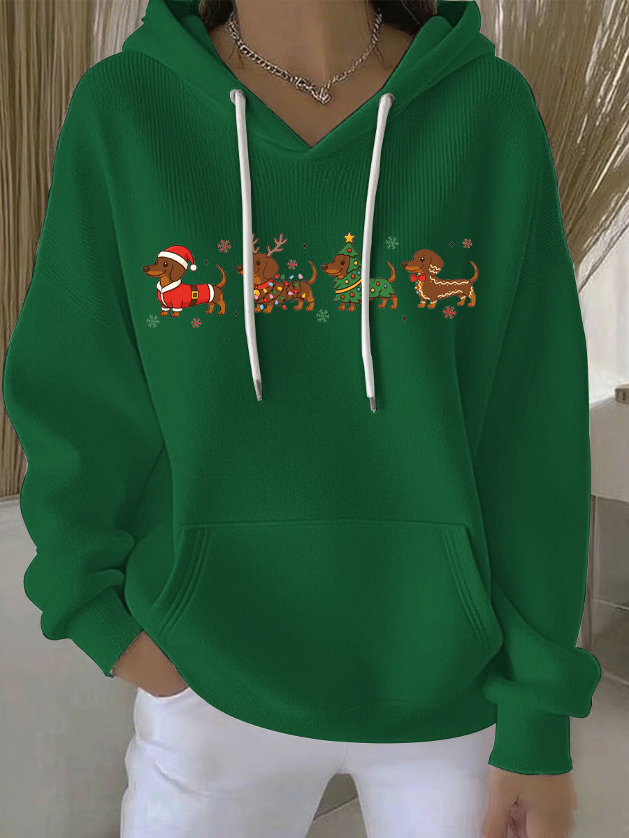 Damen Weihnachtlicher Druck Freizeit Hoodie