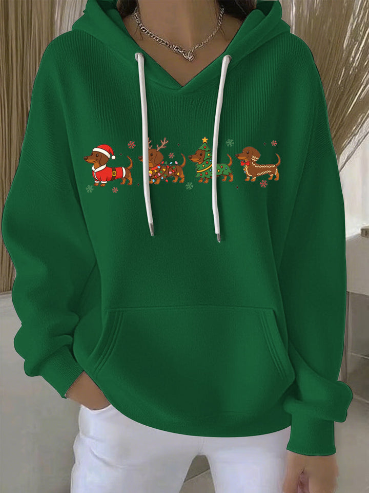 Damen Weihnachtlicher Druck Freizeit Hoodie