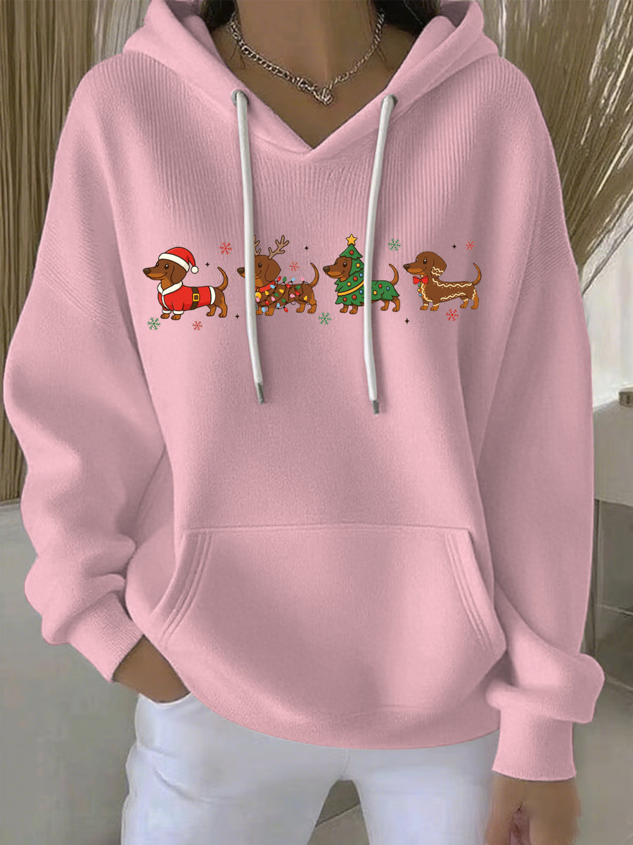 Damen Weihnachtlicher Druck Freizeit Hoodie