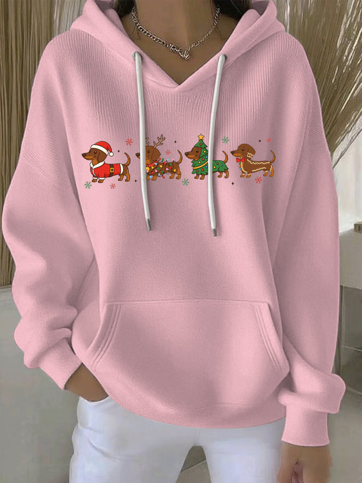 Damen Weihnachtlicher Druck Freizeit Hoodie